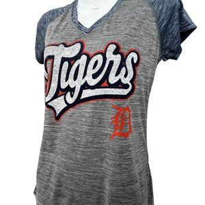 Detroit Tigers V Neck T Shirt Womens Medium Ladies Cut Genuine Merch Campus Life